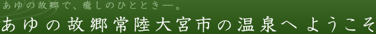 常陸大宮市温泉事業株式会社「あゆの故郷 常陸大宮市の温泉へようこそ」